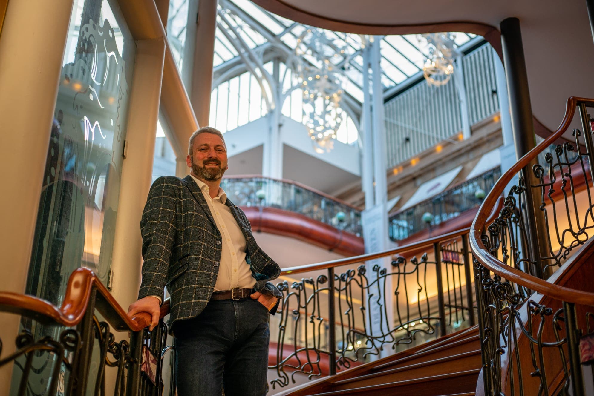 Paul on the bannister