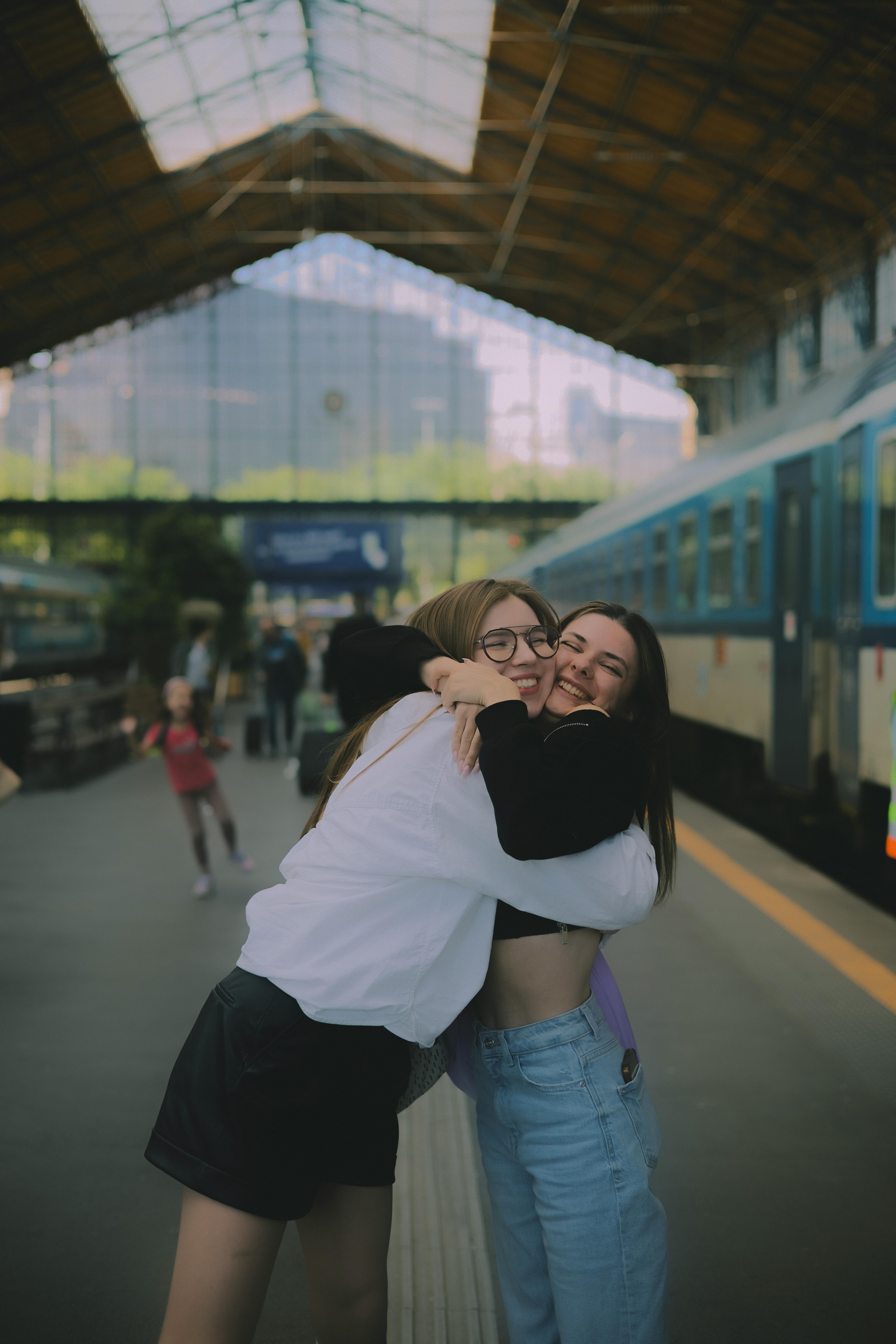 Friends hugging